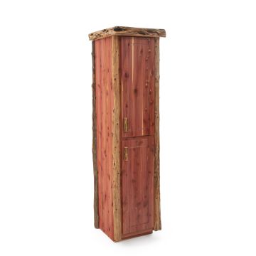 Rustic Red Cedar Log Bathroom Vanity - 36" Sink Left