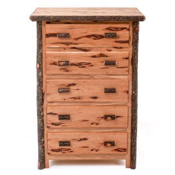 Cottage Hickory 5 Drawer Log Chest 