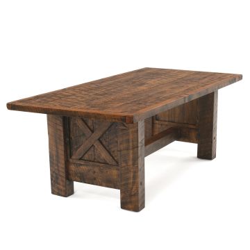 Western Winds Rustic Barn Door Dining Table--Antique Barnwood finish