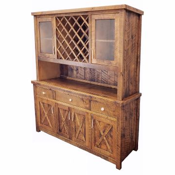 Western Winds Weathered Wood Buffet & Wine Rack Hutch