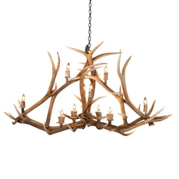 10 Light Elk Crossbar Antler Chandelier