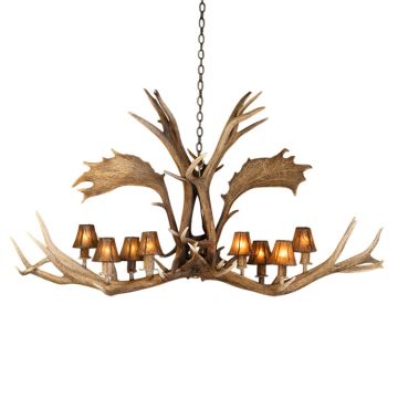 8 Light Elk & Fallow Elongated Antler Chandelier