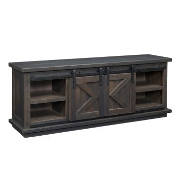 Winslow Rustic Barn Door Reclaimed TV Stand - Creek Slate Finish