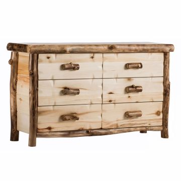 Yellowstone Aspen 6 Drawer Log Dresser