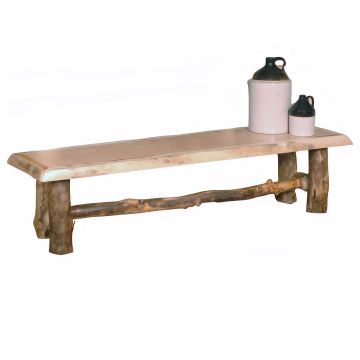 Yellowstone Rustic Aspen Log Bench