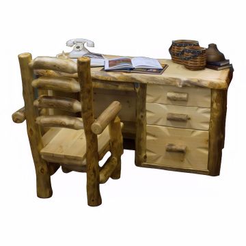 Yellowstone Rustic Aspen Log Desk