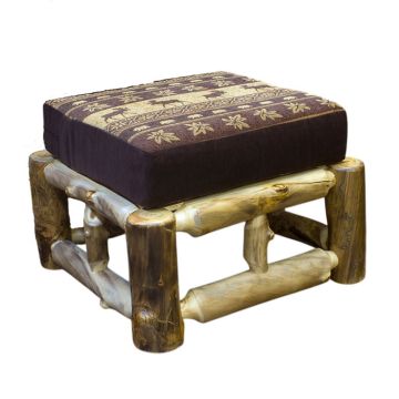 Yellowstone Rustic Aspen Log Ottoman