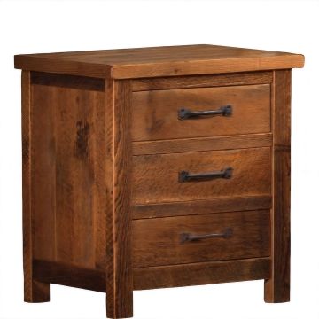 Timber Frame 3 Drawer Reclaimed Barn Wood Nightstand
