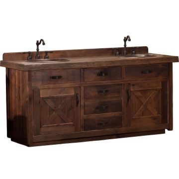 Reclaimed Barn Wood Barn Door Vanity