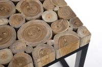 Natural Wood Coffee Table with Metal Base