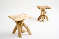 Aspen Log End Table in Free Form Style