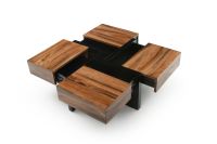 Ebony Mahogany & Golden Walnut 4 Drawer Coffee Table