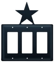 Wrought Iron Star Triple GFI Cover