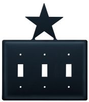 Wrought Iron Star Triple Switch Cover