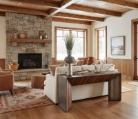 Rustic Modern Decor: Some lifestyle images are created with AI for visualization purposes. Crafted from natural solid wood, each piece is unique and will vary.