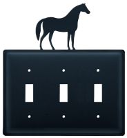 Wrought Iron Horse Triple Switch Cover