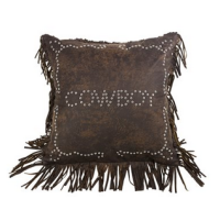 Cowboy Studded Pillow with Fringe