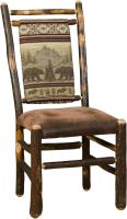 Upholstered Rustic Hickory Medium Dining Chair