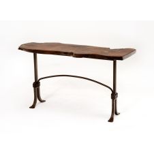 Santa Fe Collection Mesquite Sofa Table with Live Edge Design #2