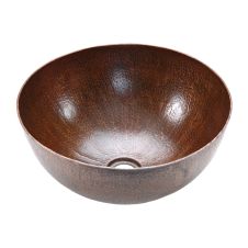 15" Medium Round Oil Rubbed Bronze Hammered Copper Vessel Sink