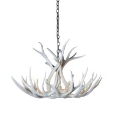 6 Light Antler Chandelier shown in Sun Bleached Finish