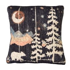 Moonlit Bear Beary Starry Night Decorative Pillow