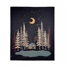 Moonlit Cabin Throw Blanket