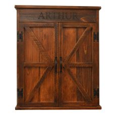 Rustic Reclaimed Personalized Dartboard Cabinet
