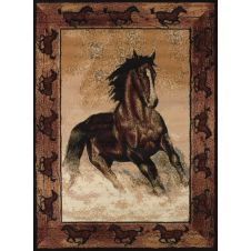 Stallion Border Area Rug