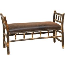 Saranac Hickory Log Arm Bench