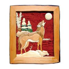 Howling Wolf Wood Art