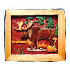 Moose Walking Through Water Wood Art