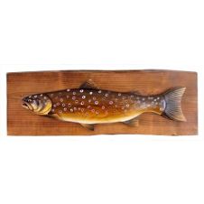 Bob the Rainbow Trout in Stream Wood Art