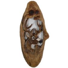 Hand-Crafted 3D Wall Art Clock-Grazing Buck and Doe