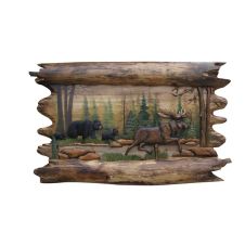 Rustic Forest Wildfire Wood Wall Art