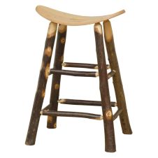 Hickory Log Saddle Stool