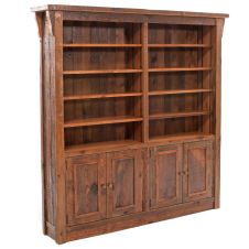 Rocky Creek Rustic Reclaimed Barn Wood Four Door Bookcase