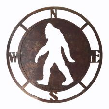 "My Name Is Daryl" Rustic Bigfoot Metal Compass - Rusted Finish