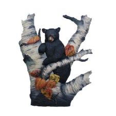 Black Bear in a Pine Tree Wood Art
