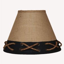 Rustic Brown & Navy Roped Burlap Lampshades
