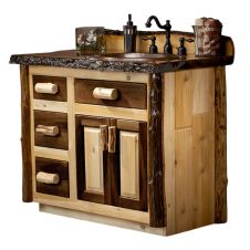 Black Walnut & Rustic Cedar Log Vanity