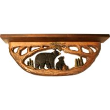Black Bear Family Wood Art