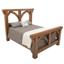 River Rustic Open Arch Barnwood Timber Bed - Antique Barnwood Finish