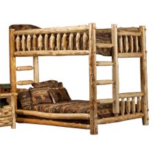 Cedar Lake Full over Full Log Bunk Bed - Clear Finish