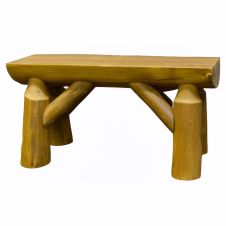 Cedar Lake Half Log Outdoor Bench (stained by client)