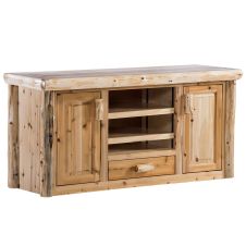 Cedar Lake Log Widescreen Entertainment Center