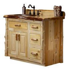 Cedar Lake Rustic Log Real Wood Vanity