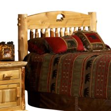 Cedar Lake Silhouette Cutout Log Headboard