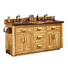 Cedar Lake Rustic Log Real Wood Vanity