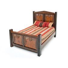Western Woods Rustic Barn Wood Panel Bed